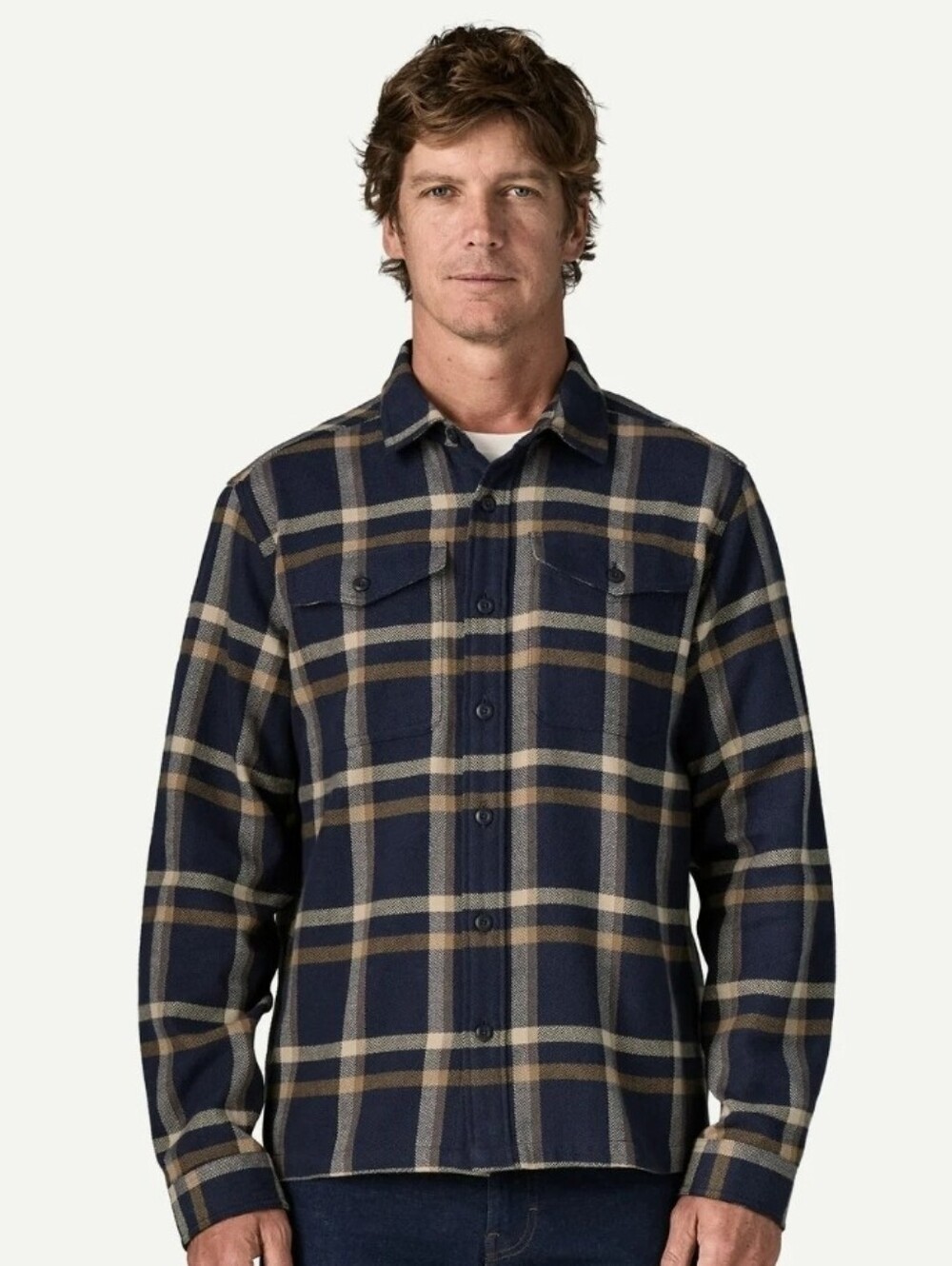 Patagonia Mens Fjord Flannel Shirt M Plaid Long Sleeve Button Up Organic Cotton